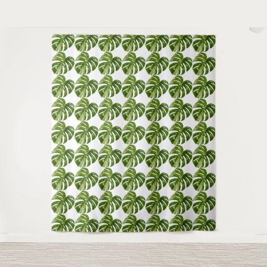 Monstera Albo Tapijt — Grote Zeldzame Variatie Wandkleed (Voorkant)