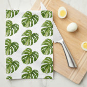 Monstera Albo Tropical Kitchen Decor Theedoek (Quarter Fold)