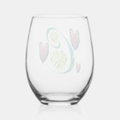 Monstera alfabet "C" Wijnglas Zonder Voet (Achterkant)