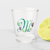 Monstera alfabet "M" Shot Glas (Voorkant)