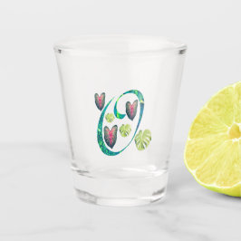 Monstera alfabet "O" Shot Glas