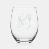 Monstera alfabet "S" Wijnglas Zonder Voet (Achterkant)