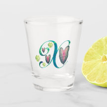 Monstera alfabet "X"Shot glas