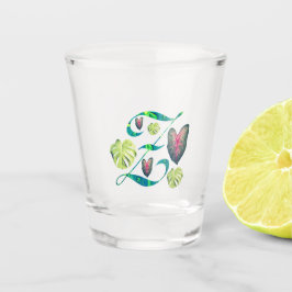 Monstera alfabet "Z" Shot Glas