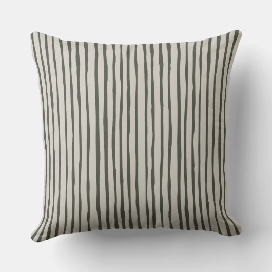 Monstera Art with Vertical Lines Kussen (Achterkant)