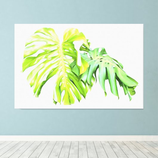 Monstera Artistic Leaf Study Canvas Afdruk (Insitu (Houten vloer))