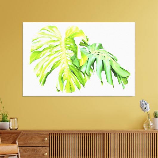 Monstera Artistic Leaf Study Canvas Afdruk (Insitu (Woonkamer))
