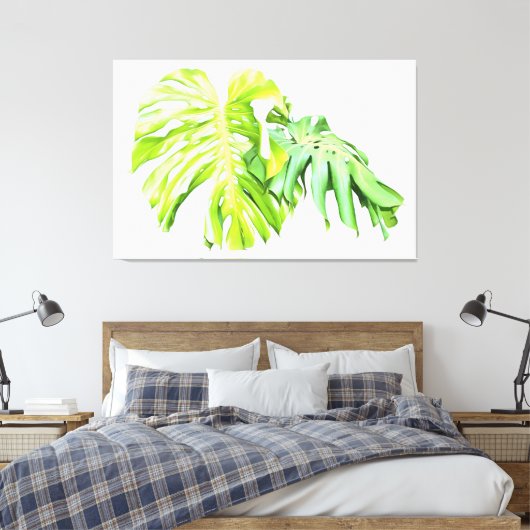 Monstera Artistic Leaf Study Canvas Afdruk (Insitu (Slaapkamer))