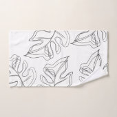 Monstera Black White Botanical Wedding Bad Handdoek (Handdoek)