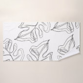 Monstera Black White Botanical Wedding Badhanddoek (Badhanddoek)