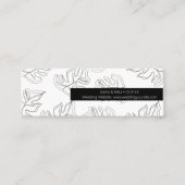 Monstera Black White Botanical Wedding Mini Visitekaartje (Voorkant)