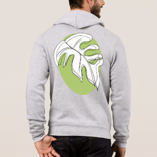 Monstera blad abstracte plant illustratie groen hoodie