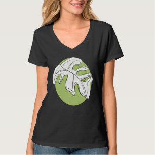 Monstera Blad Abstracte Planten Illustratie Groen T-shirt