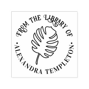 Monstera blad B Uit de bibliotheek van Boeknaam Zelfinktende Stempel