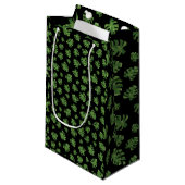 Monstera-blad-cadeautas Klein Cadeauzakje (Voorkant Gekanteld)