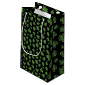 Monstera-blad-cadeautas Klein Cadeauzakje (Achterkant Gekanteld)