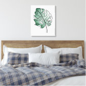 Monstera blad canvas afdruk (Insitu (Slaapkamer))