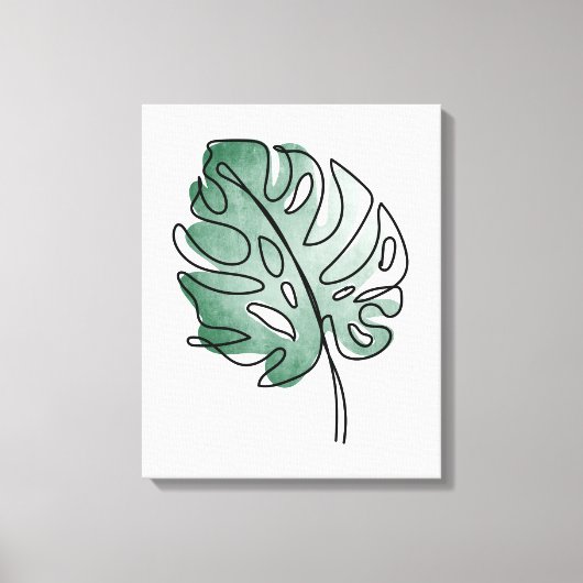 Monstera blad canvas afdruk (Voorkant)