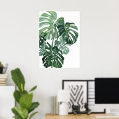 Monstera blad Closeup Poster (Thuiskantoor)