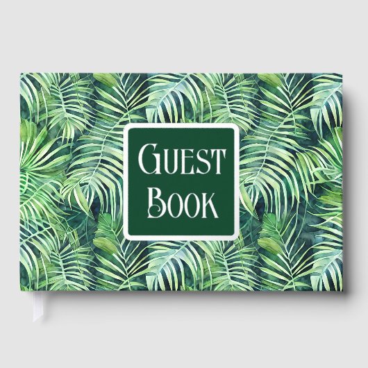 Monstera blad echte folie oerwoud printpatroon gastenboek (Voorkant)