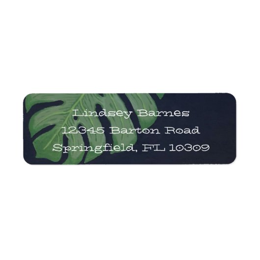 Monstera blad etiket (Voorkant)