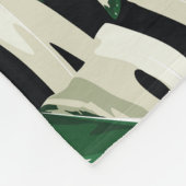 Monstera blad Exotisch zwart patroon Fleece Deken (Hoek)