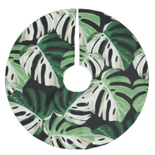 Monstera blad Exotisch zwart patroon Kerstboom Rok