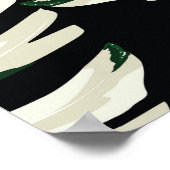 Monstera blad Exotisch zwart patroon Poster (Hoek)