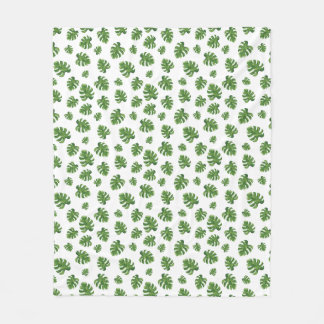 Monstera Blad Fleece Deken