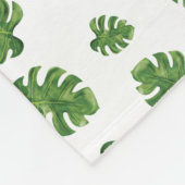 Monstera Blad Fleece Deken (Hoek)