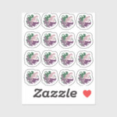 Monstera blad gemengde paarse groenbladeren sticker (Vel)