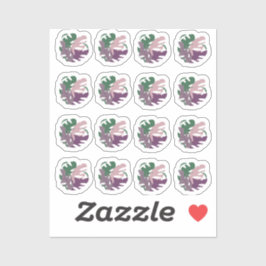 Monstera blad gemengde paarse groenbladeren  sticker