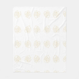 Monstera blad goud ontwerp. fleece deken