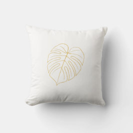 Monstera blad goud ontwerp. kussen