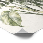 Monstera Blad Grafiet Studie 30 Poster (Hoek)