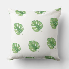 Monstera blad groen ontwerp. kussen