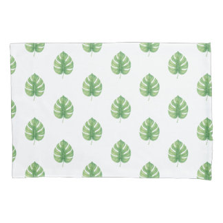 Monstera blad groen ontwerp.  kussensloop