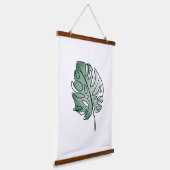 Monstera blad hangend wandkleed (Gebogen)