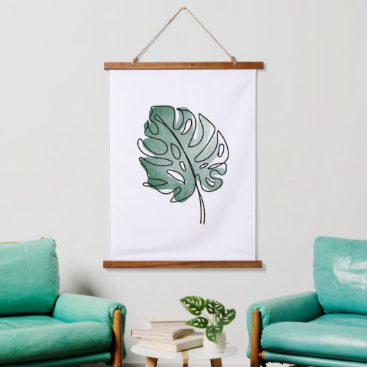 Monstera blad hangend wandkleed (Woonkamer)
