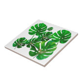 Monstera-blad keramiek tegel tegeltje (Zijkant)