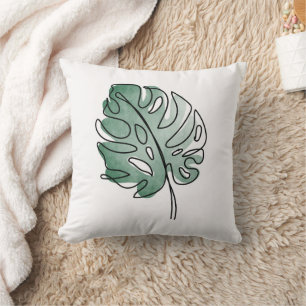 Monstera blad kussen