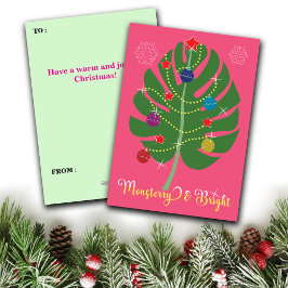 Monstera Blad Monsterry & Helder Plantenliefhebber Feestdagenkaart