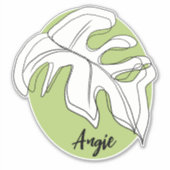 Monstera-blad Naam Auto Sticker (Voorkant)