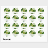 Monstera Blad Patroon Boekplaat Ronde Sticker (Vel)