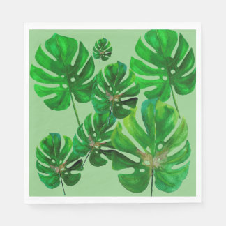 Monstera blad patroon papieren servet