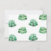 Monstera-blad platte dankkaart bedankkaart (Achterkant)