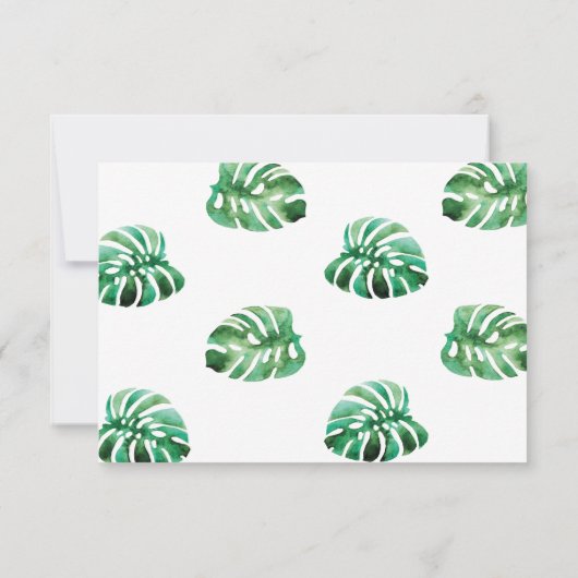 Monstera-blad platte dankkaart bedankkaart (Achterkant)