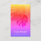 Monstera Blad Regenboog Visitekaartje (Voorkant)