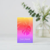 Monstera Blad Regenboog Visitekaartje (Staand voorkant)
