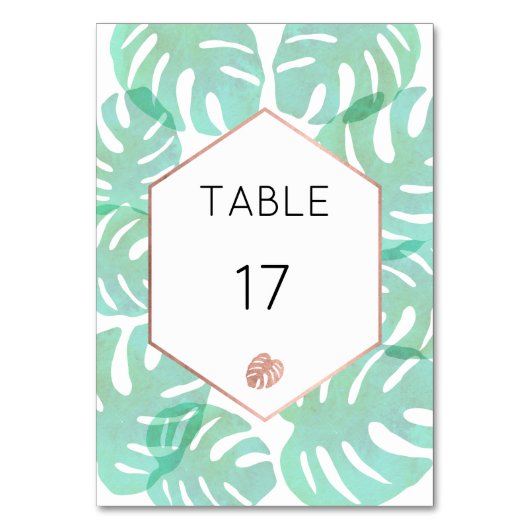 Monstera Blad & Roos Goud Kaart (Voorkant)